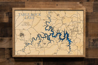 Wooden Map of Table Rock Lake in Missouri and Arkansas