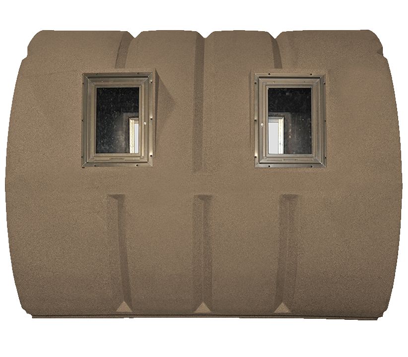 Sportsman's Condo Bale Condo Blind - front view showing round hay bale design
