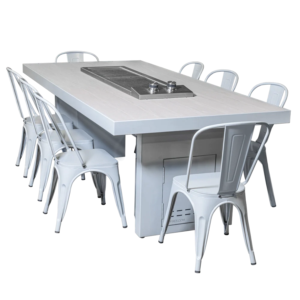 Videl Anza Double Burner drop-in tabletop grill installed in outdoor kitchen