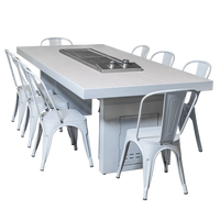 Videl Anza Double Burner drop-in tabletop grill installed in outdoor kitchen