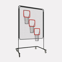 Rogers Athletic Three Pocket QB Net with adjustable metal frame and casters