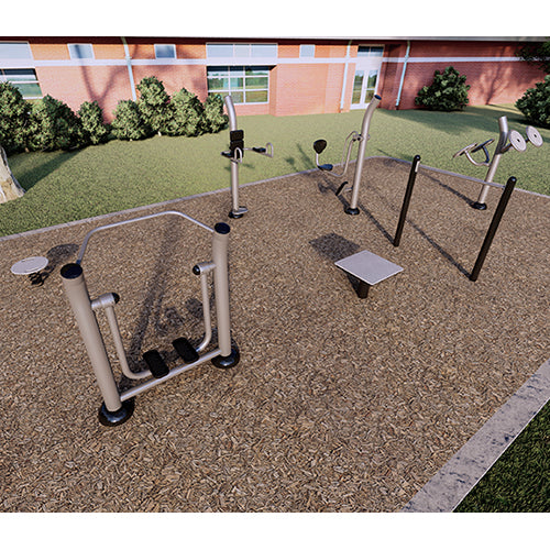 ActionFit Training Course 2.0 - 6-Station Outdoor Fitness Course with Inground Mount