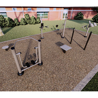 ActionFit Training Course 2.0 - 6-Station Outdoor Fitness Course with Inground Mount