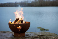 Fire Pit Art Tropical Moon fire pit side angle view showing craftsmanship