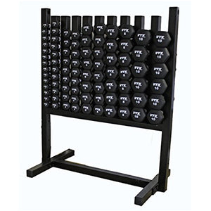 Aerobic Black Neoprene Dumbbell Rack Group Set by Troy Barbell