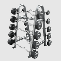 12-Sided 20-110lb Urethane Curl Barbell Set by Troy Barbell