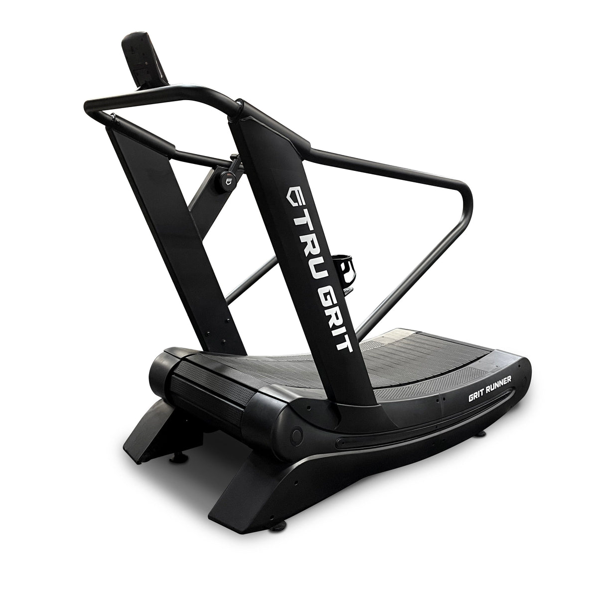 Tru Grit Fitness Grit Runner Curved Manual Treadmill - 3/4 angle view
