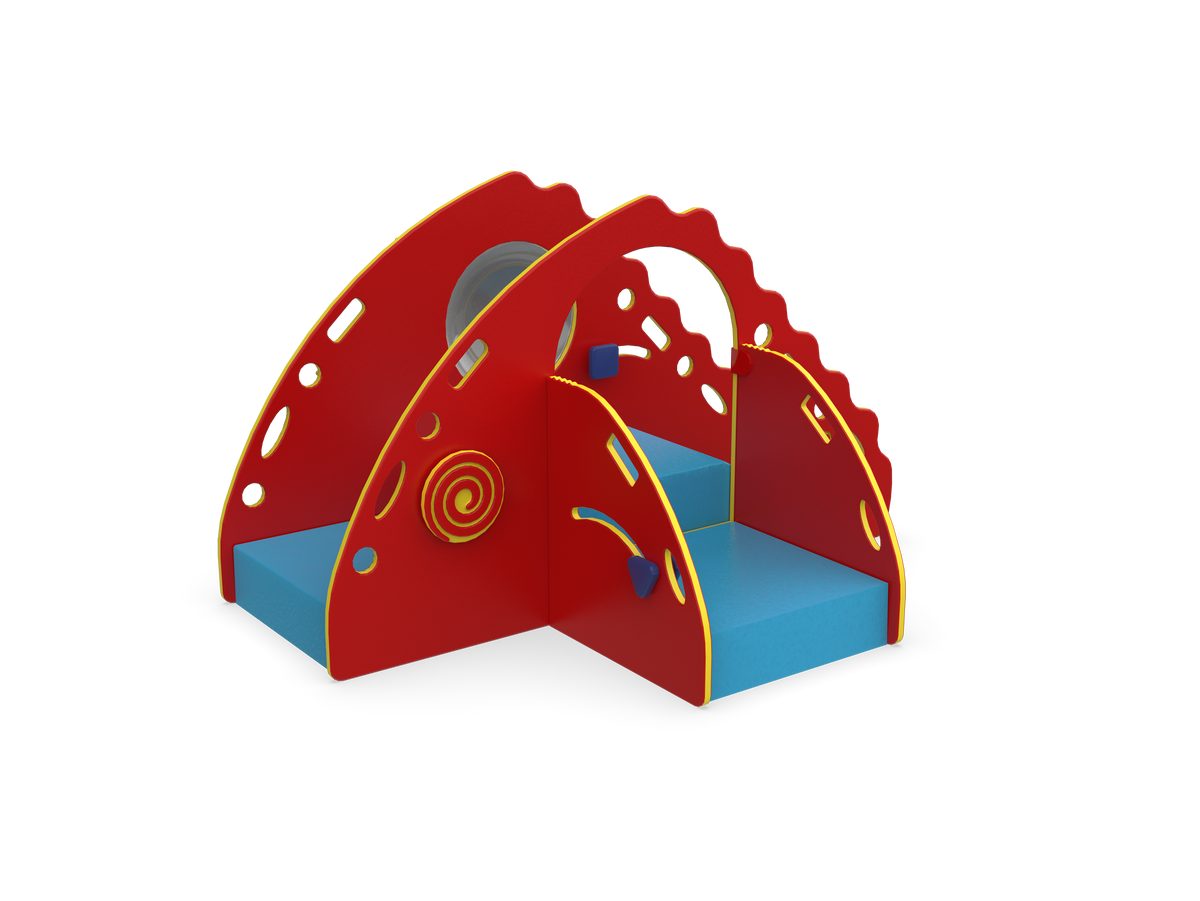 UltraPlay Crawl & Toddle Comfy Tuff play structure - Playful color palette, front view