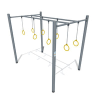ActionFit Trapeze Rack FitTech Series outdoor fitness station with trapeze rings at multiple heights