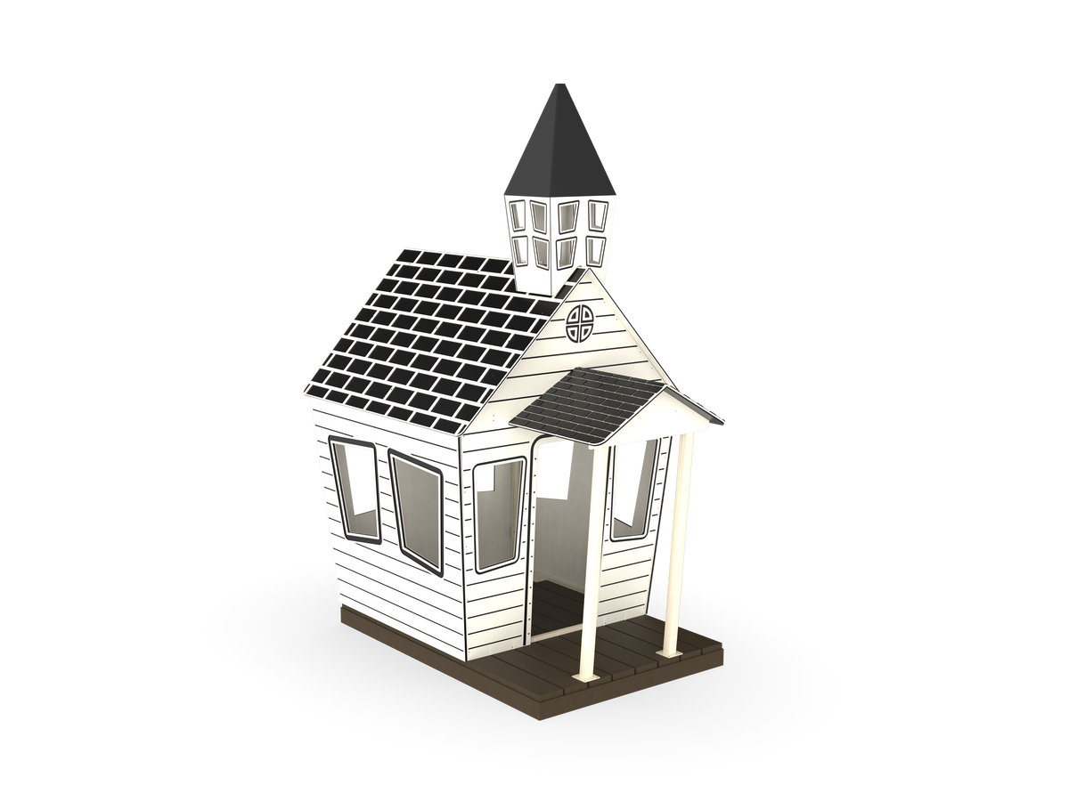 UltraPlay White Chapel Playhouse freestanding outdoor children's playhouse - front view