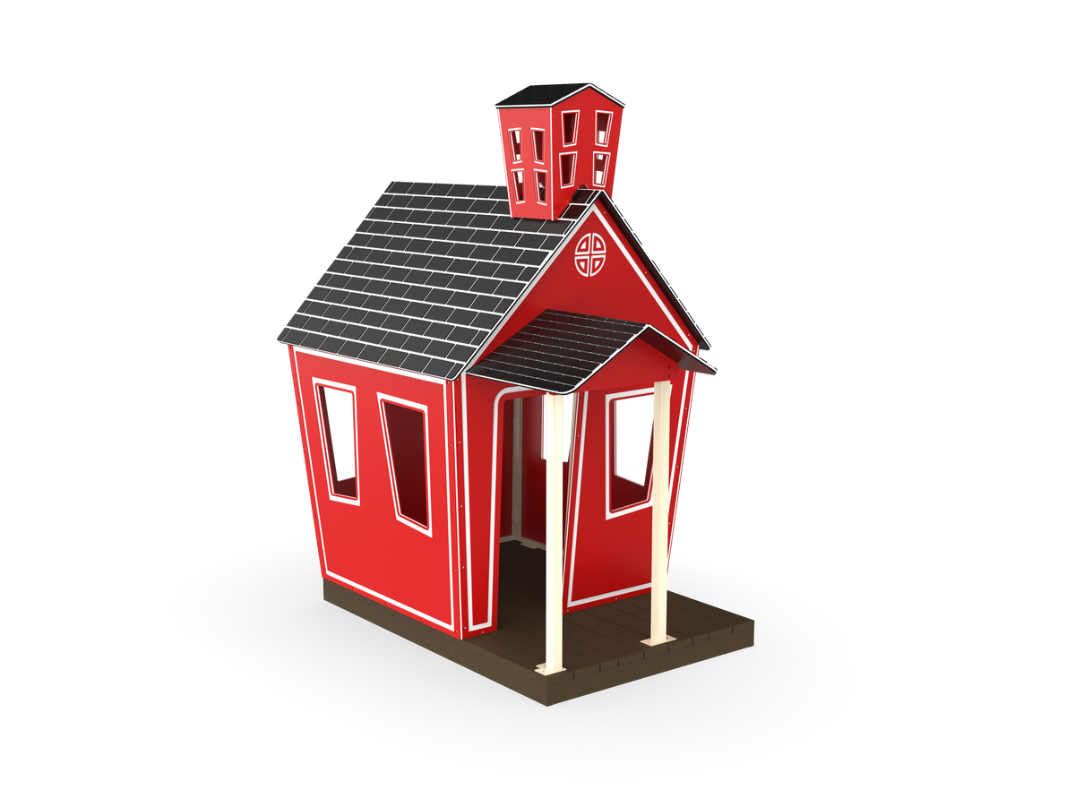 UltraPlay Schoolhouse Retreat freestanding playhouse - full view
