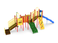 UltraPlay Felix playground structure full view - commercial Row Series play structure
