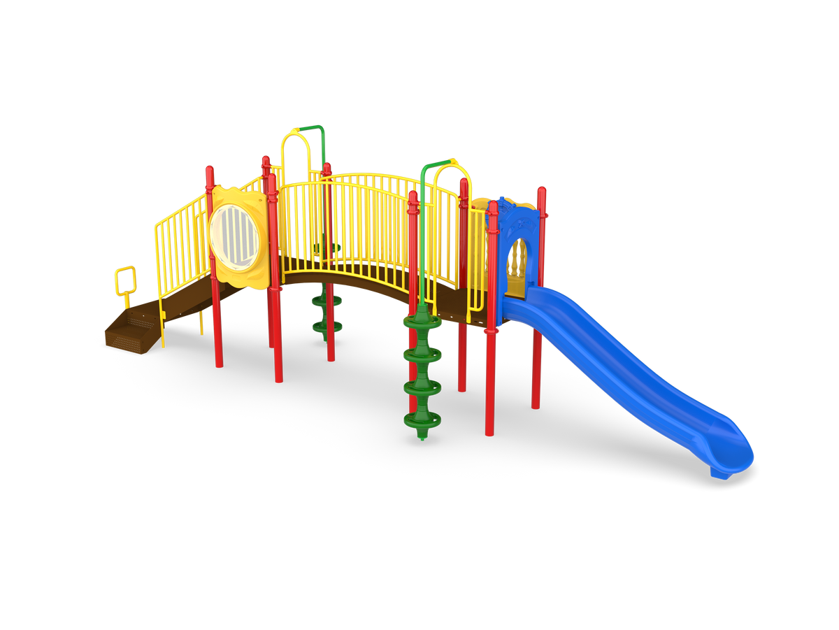 UltraPlay Lafayette Playground Structure - full view, Playful color scheme