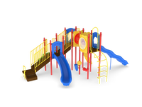UltraPlay Boulder Point commercial playground structure - full view, Playful color