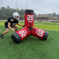 Rae Crowther Varsity Jax Tackler football tackling sled - full view with athlete