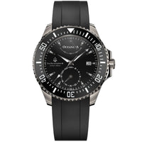 Oceaneva Power Reserve 6000m Automatic Grade 5 Titanium Watch Black