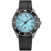 Oceaneva Power Reserve 6000m Automatic Grade 5 Titanium Watch Light Blue