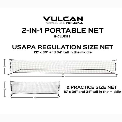 Image of Vulcan 2-in-1 Portable Pickleball Net