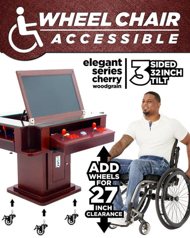 Image of Elegant Tilt Cherrywood Cocktail Arcade Machine by Creative Arcades