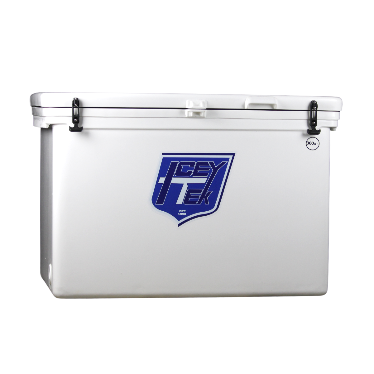 ICEY-TEK 300 Quart White Roto-Molded Ice Chest Cooler - Front View