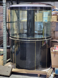 280 Gallon Glass Cylinder Aquarium Fish Tank, Reef-Ready | Steel Reinforced Gloss Black Stand and Sump
