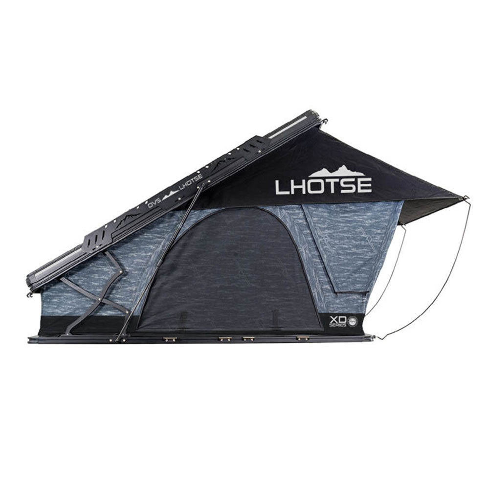 OVS XD Lhotse Clamshell Aluminum Hard Shell Roof Top Tent Blue Body and Black Rainfly - Hero Shot
