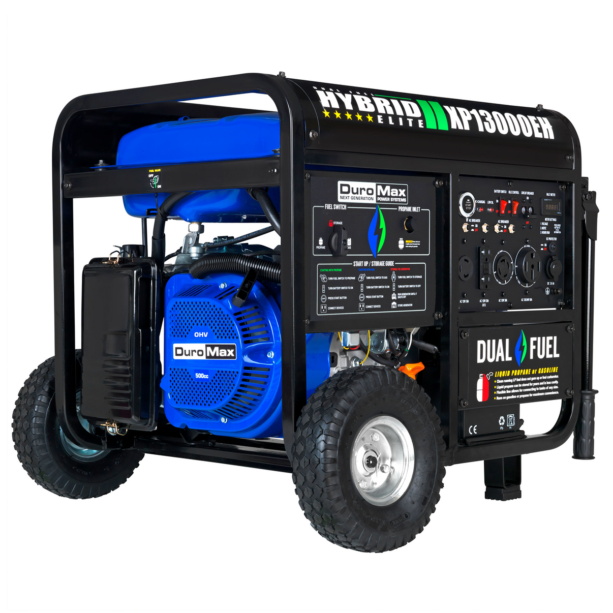 DuroMax XP13000EH 13,000 Watt Dual Fuel Portable Generator - Hero Shot