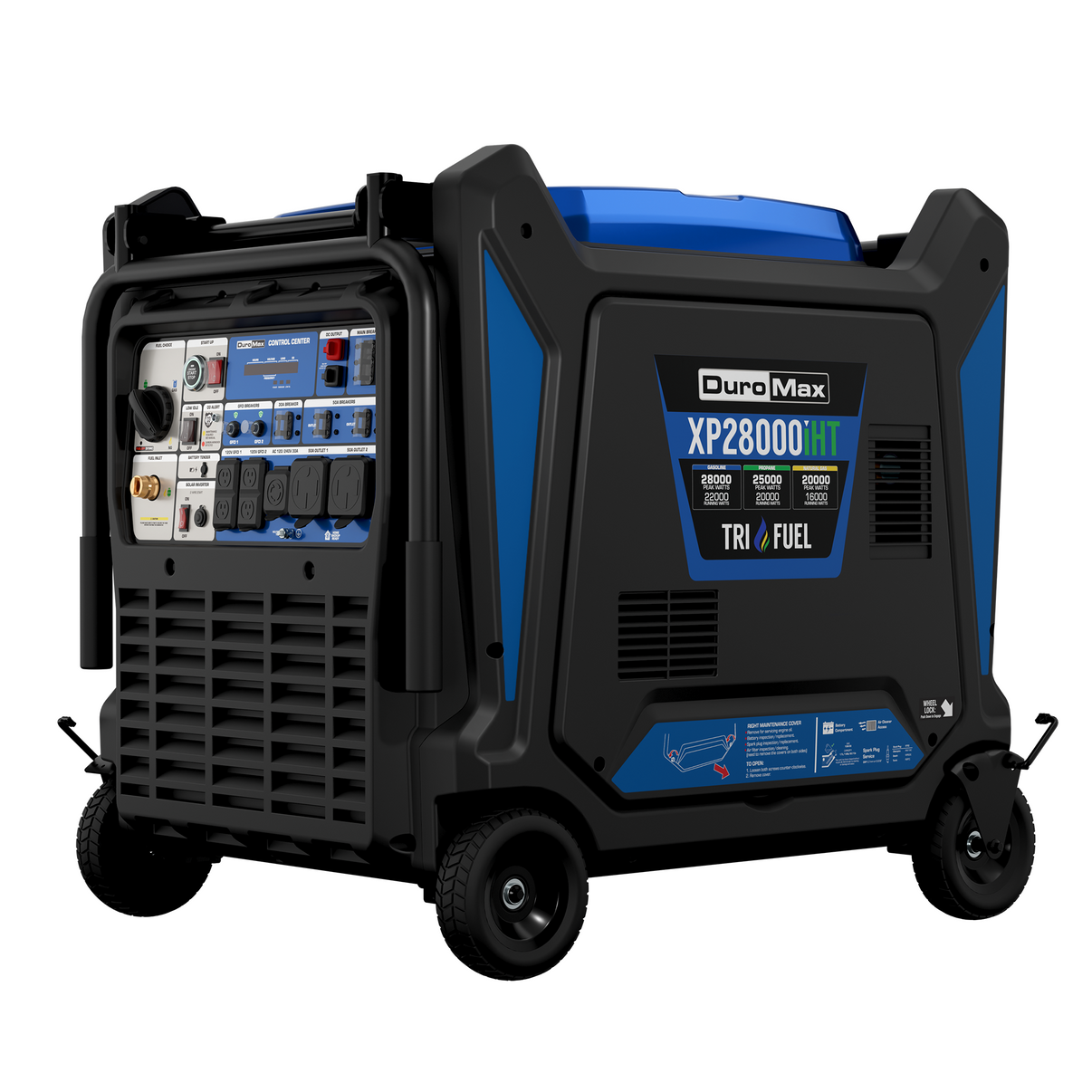 DuroMax XP28000iHT 28,000W Tri Fuel Inverter Generator - Front View