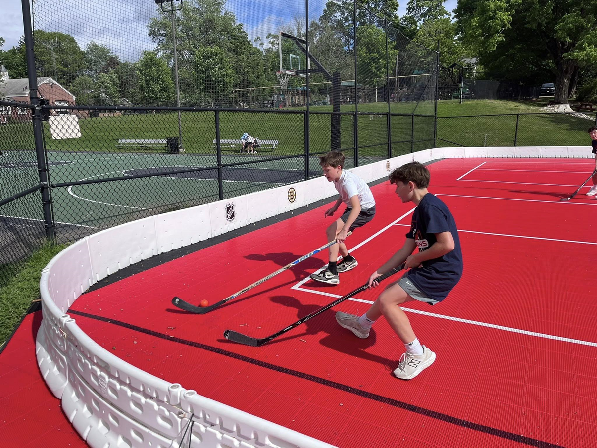 YardRink Street Rink basketball court size 50x95 feet full overhead view