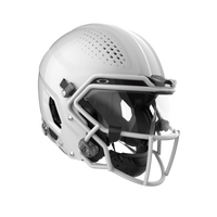 VICIS ZERO2 QB Elite Helmet in Molded Gloss White with Titanium SO-212 Facemask and Clear Oakley Edge Visor - 3/4 view