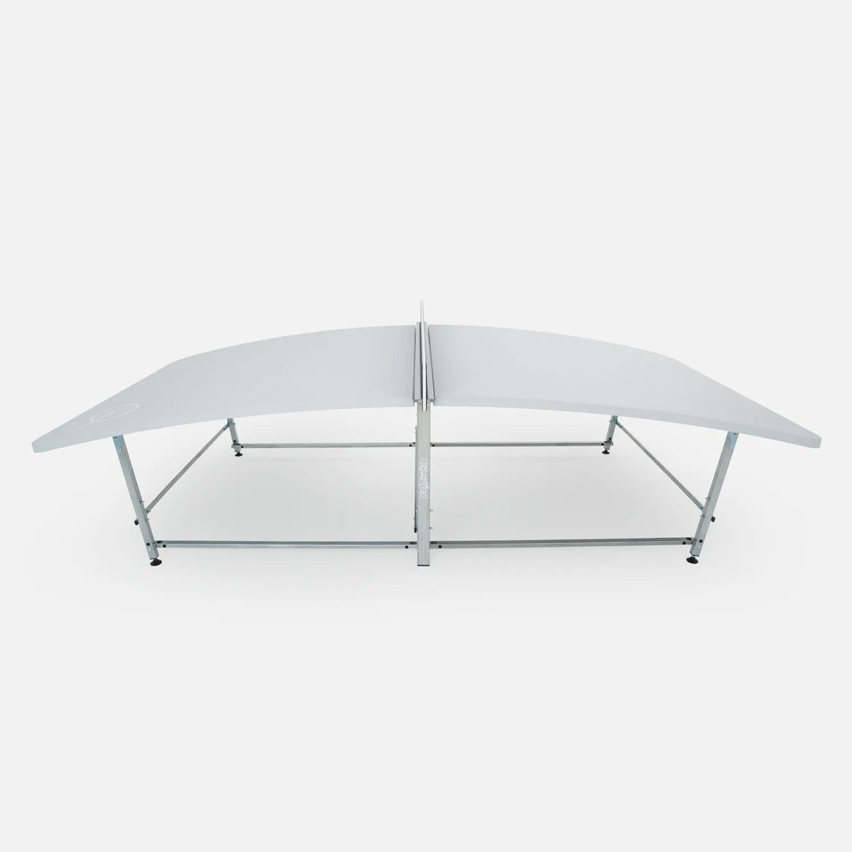 TEQ X Teqball Table - front view light grey with black net