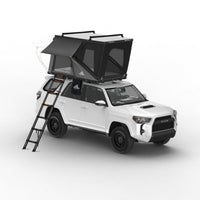 Alpine 51 Rooftop Tent with window awnings deployed and mesh screens open