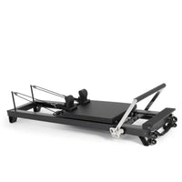 Elina Pilates Aluminum HL 2 Reformer - full view, professional studio Pilates reformer in black