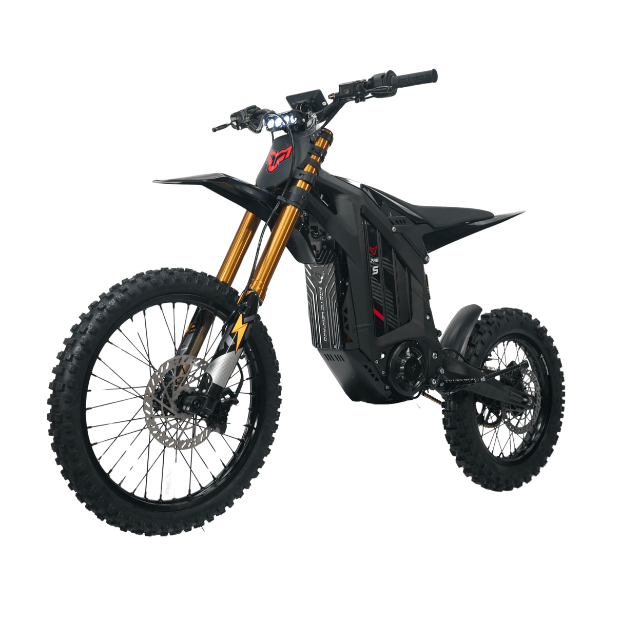 Arctic Leopard XE PRO S electric dirt bike - front 3/4 view