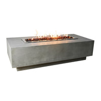 Elementi Granville 60" Rectangular Concrete Gas Fire Table - Light Gray