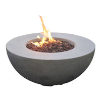 Modeno Roca 34" Round Concrete Gas Fire Table - Light Gray
