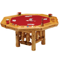 Fireside Lodge Cedar Log Poker Table with Log Framework Base