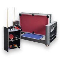 Hathaway Triple Threat 6-ft Air Hockey 3-in-1 Rotating Multi-Game Table and Cabinet