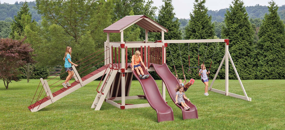 Adventure World Busy Basecamp Swing Set Package B66-2 full view
