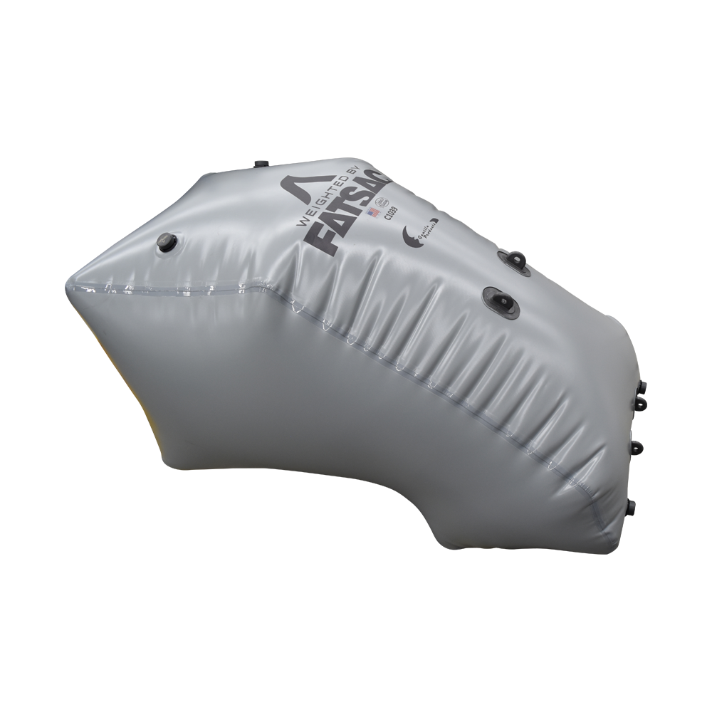 FATSAC C1039 grey custom ballast bag for Yamaha Jet Boats 24' model, showing black valves and fittings