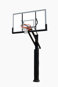 PW Athletic 1590 Complete Basketball System with 6-inch square post, 42x72 acrylic backboard, and breakaway rim