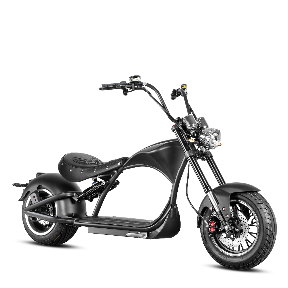 Eahora Emars M1P electric motorbike in black - full side view