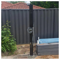 No Worries Showers Bondi Black ADA 316L Marine Grade Stainless Steel Outdoor Pool ShowerTower Panel