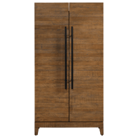 American Heritage Braxton Wine Cabinet in Reclaimed Wood finish - closed view