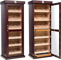 Barbatus 2000 Count Cigar Cabinet Humidor in Cherry Finish - Full View