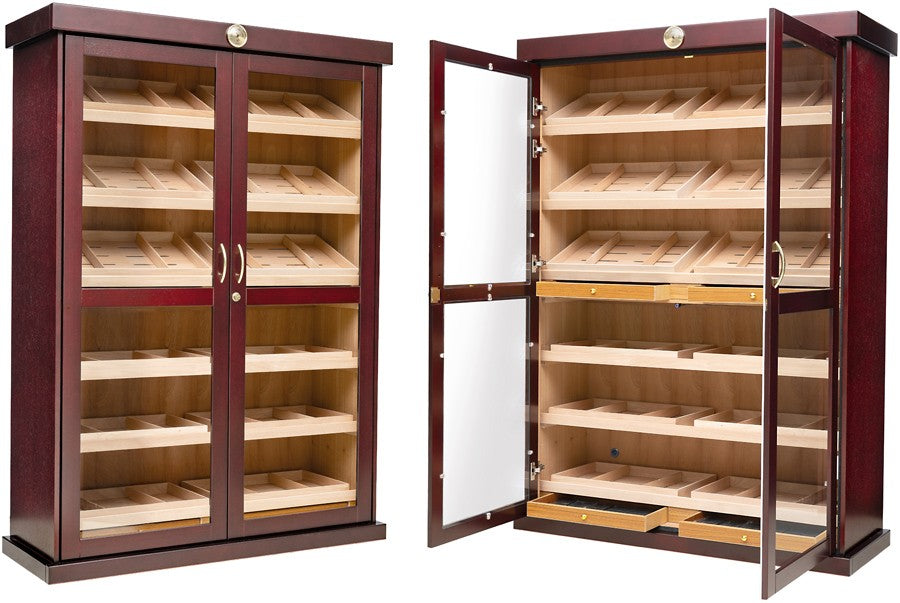 Bermuda 4000 Count Cigar Cabinet Humidor in Cherry Finish - Front View