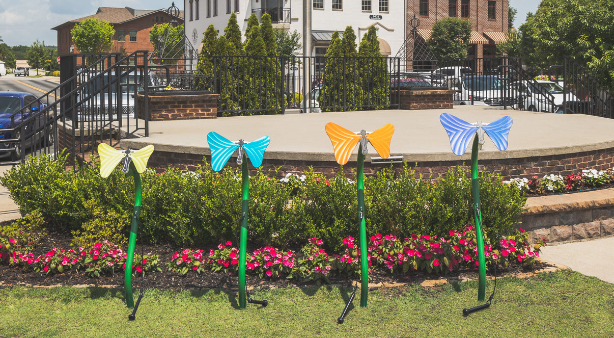 Freenotes Butterflies Musical Bell Ensemble installed in a park setting