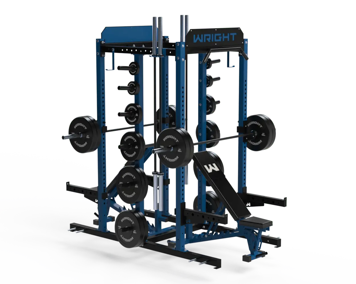 Wright Equipment C-200 Double Half Rack in blue powder coat finish