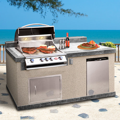 Cal Flame Costa Q PV6004 Escape Series BBQ Island and Grill - front view