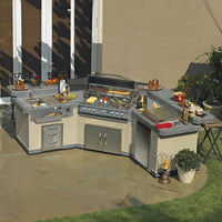 Cal Flame Laguna Q BBQ Island Platinum Series - Front View